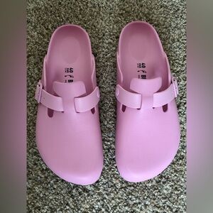 Pink Birkenstock Boston Clogs PVC